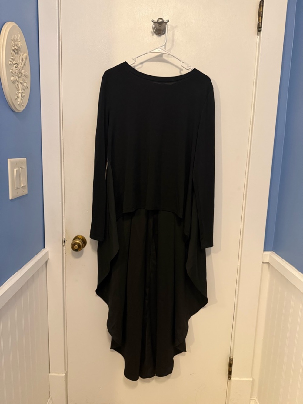 NWT Kate Kasin Unique Black Long Sleeve High Low Tunic Top Sz XL Gothic Witchy